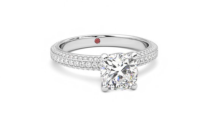 Taylor & Hart Halcyon Cushion Engagement Ring 360 degree image 3