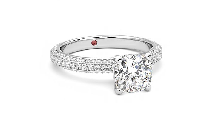 Taylor & Hart Halcyon Cushion Engagement Ring 360 degree image 4