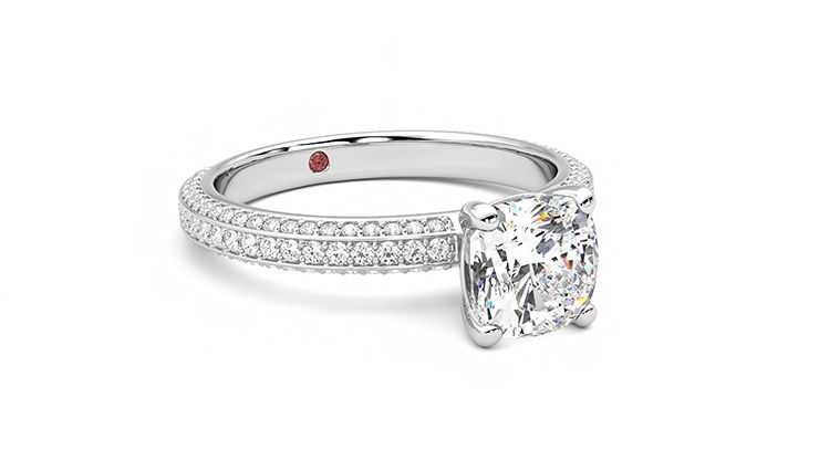 Taylor & Hart Halcyon Cushion Engagement Ring 360 degree image 5