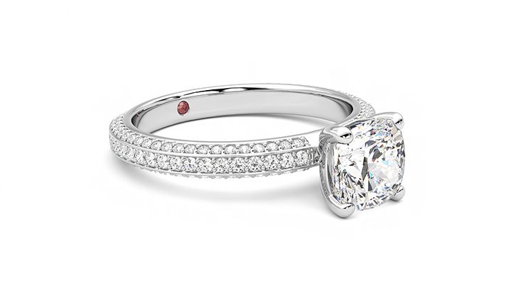 Taylor & Hart Halcyon Cushion Engagement Ring 360 degree image 6
