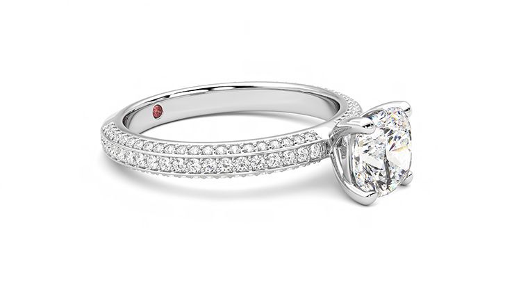 Taylor & Hart Halcyon Cushion Engagement Ring 360 degree image 7