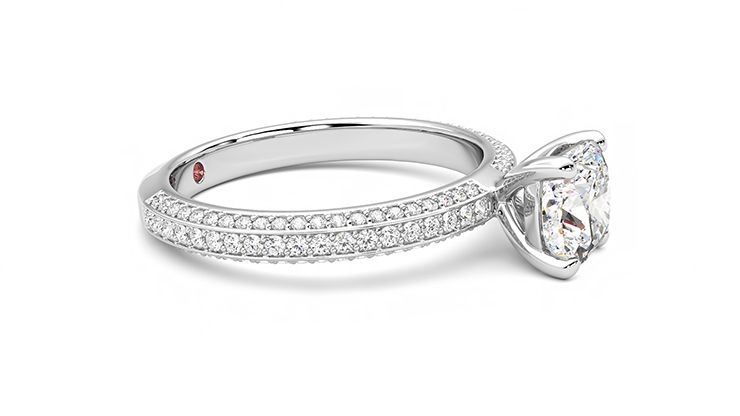 Taylor & Hart Halcyon Cushion Engagement Ring 360 degree image 8