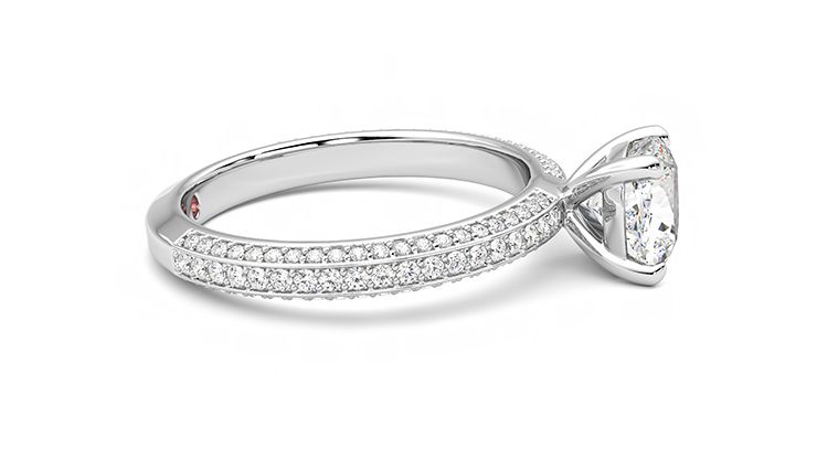 Taylor & Hart Halcyon Cushion Engagement Ring 360 degree image 9