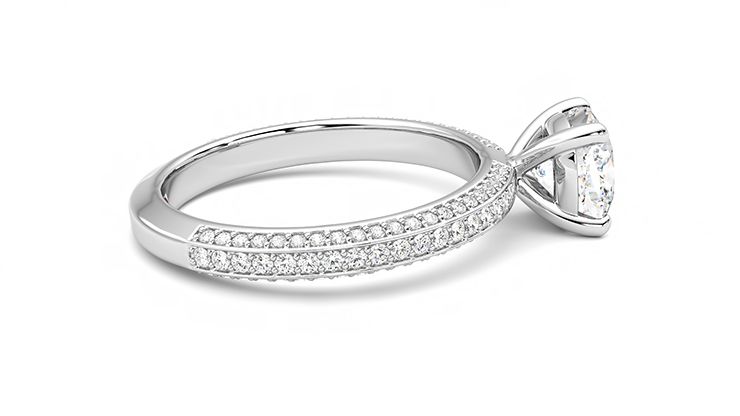 Taylor & Hart Halcyon Cushion Engagement Ring 360 degree image 10