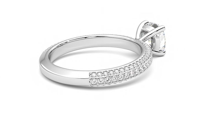 Taylor & Hart Halcyon Cushion Engagement Ring 360 degree image 12