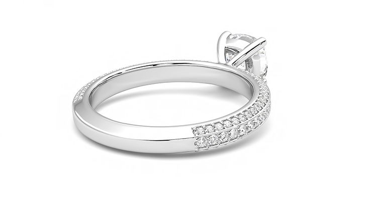 Taylor & Hart Halcyon Cushion Engagement Ring 360 degree image 13