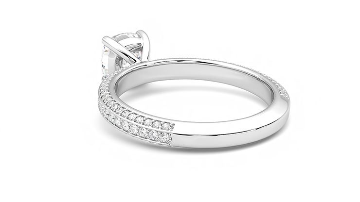 Taylor & Hart Halcyon Cushion Engagement Ring 360 degree image 17