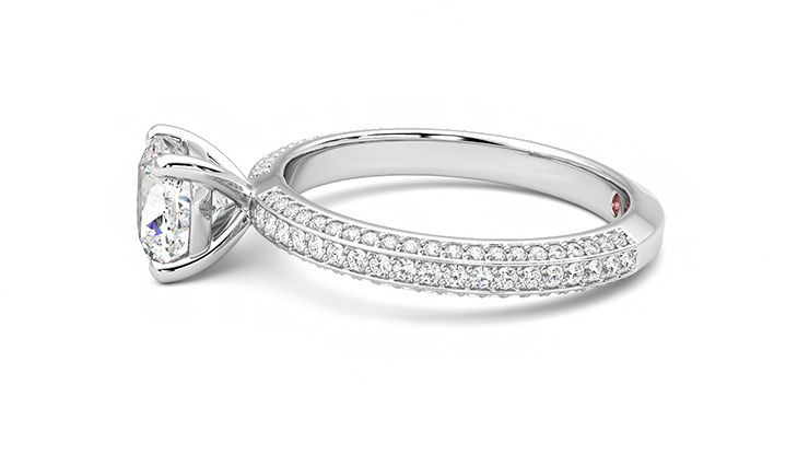 Taylor & Hart Halcyon Cushion Engagement Ring 360 degree image 21