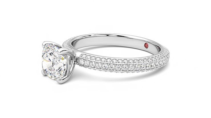 Taylor & Hart Halcyon Cushion Engagement Ring 360 degree image 23