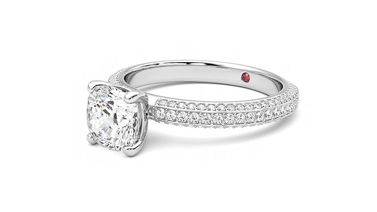 Taylor & Hart Halcyon Cushion Engagement Ring 360 degree image 24