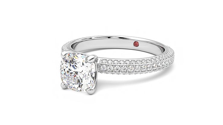 Taylor & Hart Halcyon Cushion Engagement Ring 360 degree image 25