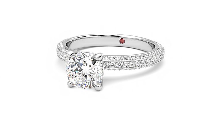 Taylor & Hart Halcyon Cushion Engagement Ring 360 degree image 26