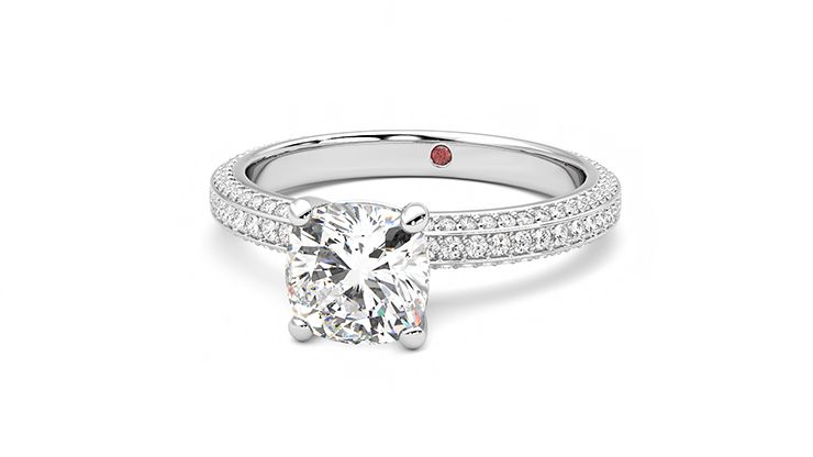 Taylor & Hart Halcyon Cushion Engagement Ring 360 degree image 27