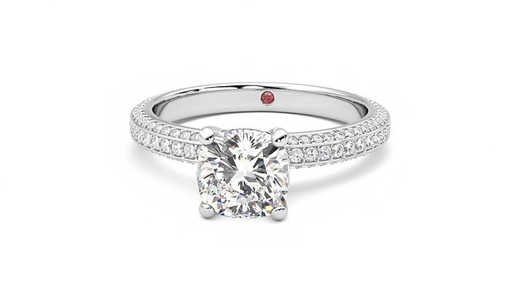 Taylor & Hart Halcyon Cushion Engagement Ring 360 degree image 28