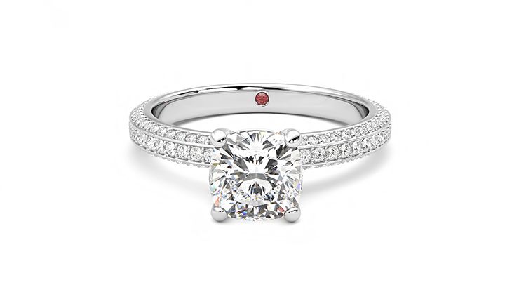 Taylor & Hart Halcyon Cushion Engagement Ring 360 degree image 29