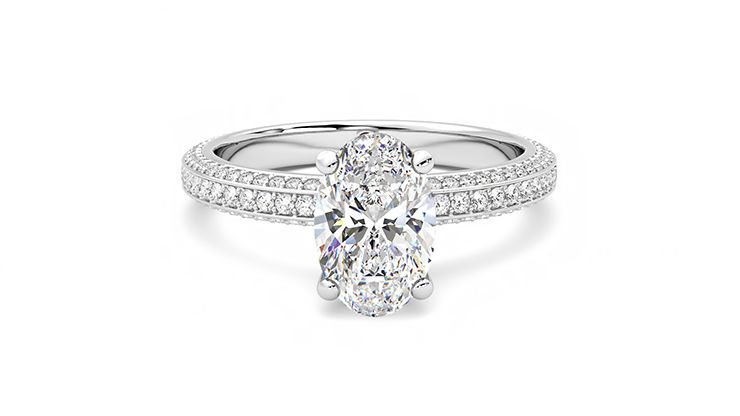 Taylor & Hart Halcyon Oval Engagement Ring 360 degree image 1