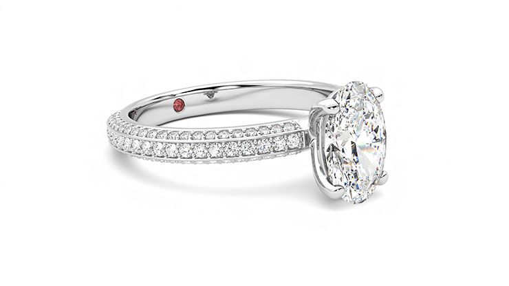 Taylor & Hart Halcyon Oval Engagement Ring 360 degree image 6