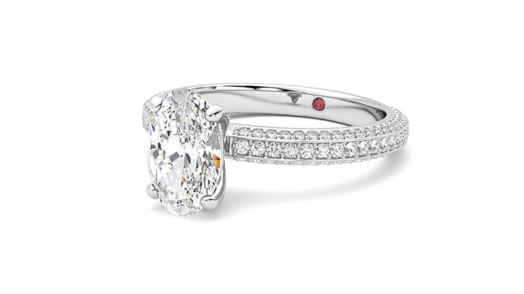 Taylor & Hart Halcyon Oval Engagement Ring 360 degree image 25