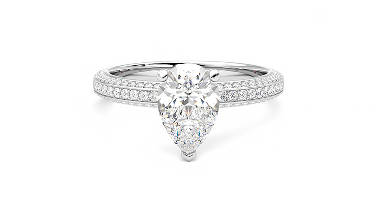 Taylor & Hart Halcyon Pear Engagement Ring 360 detail 01