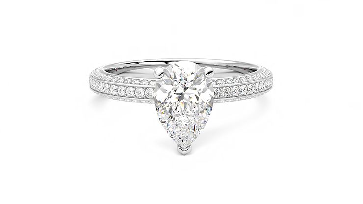 Taylor & Hart Halcyon Pear Engagement Ring 360 degree image 1