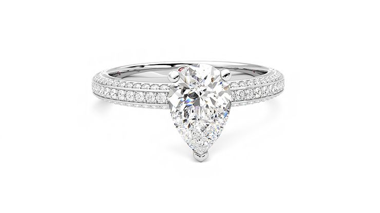 Taylor & Hart Halcyon Pear Engagement Ring 360 degree image 2
