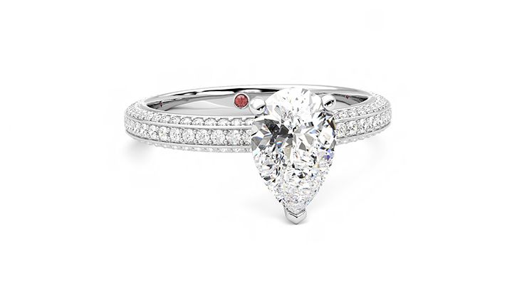 Taylor & Hart Halcyon Pear Engagement Ring 360 degree image 3