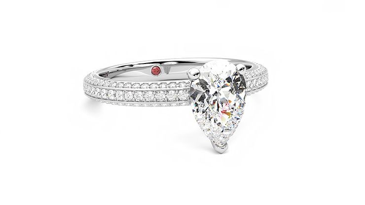Taylor & Hart Halcyon Pear Engagement Ring 360 degree image 4