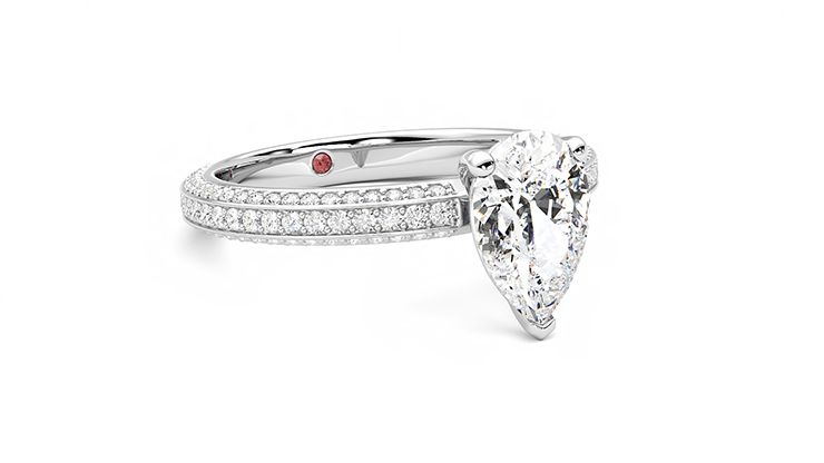 Taylor & Hart Halcyon Pear Engagement Ring 360 degree image 5