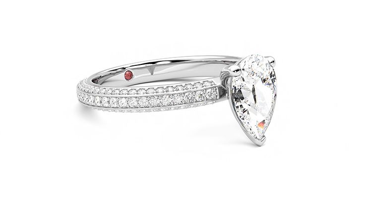 Taylor & Hart Halcyon Pear Engagement Ring 360 degree image 6