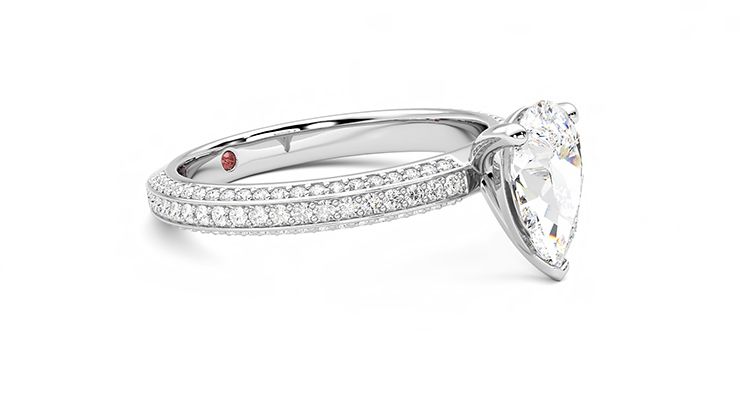 Taylor & Hart Halcyon Pear Engagement Ring 360 degree image 7