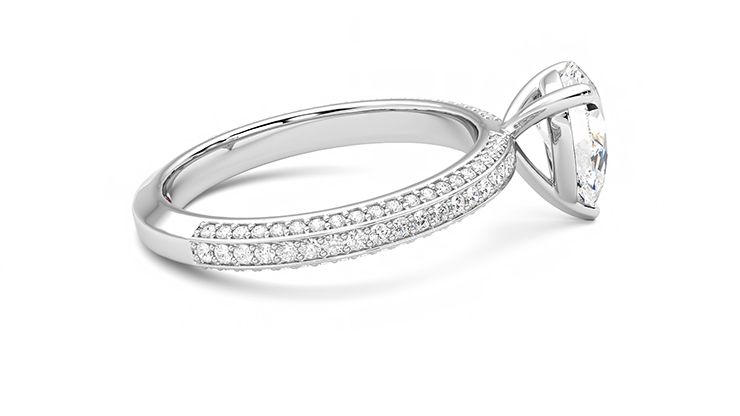 Taylor & Hart Halcyon Pear Engagement Ring 360 degree image 10