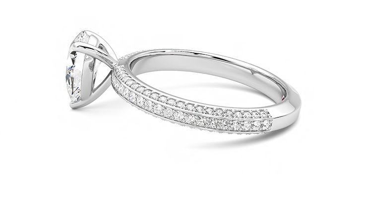Taylor & Hart Halcyon Pear Engagement Ring 360 degree image 20