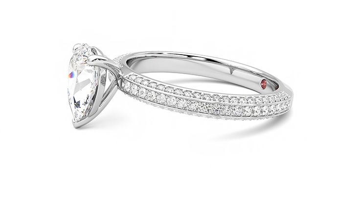 Taylor & Hart Halcyon Pear Engagement Ring 360 degree image 22