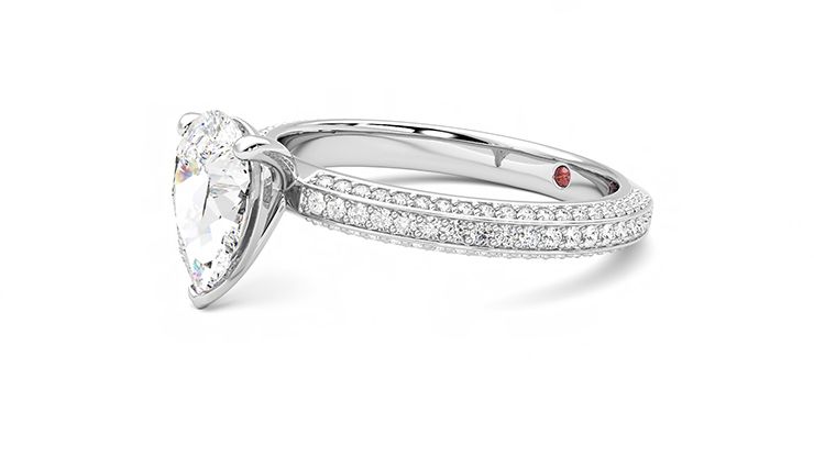 Taylor & Hart Halcyon Pear Engagement Ring 360 degree image 23