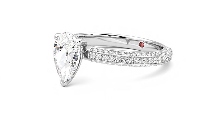 Taylor & Hart Halcyon Pear Engagement Ring 360 degree image 24