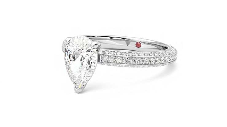 Taylor & Hart Halcyon Pear Engagement Ring 360 degree image 25