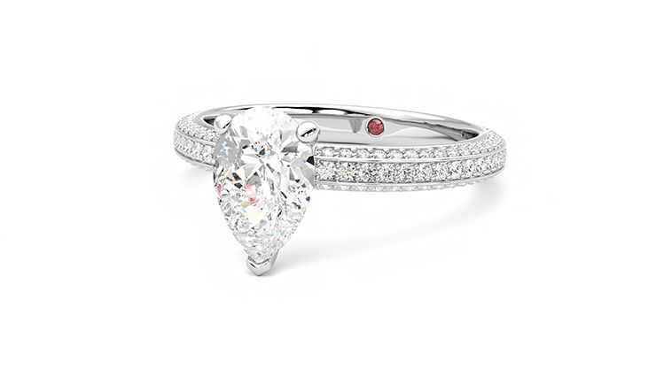 Taylor & Hart Halcyon Pear Engagement Ring 360 degree image 26