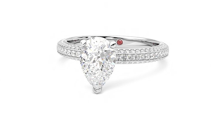 Taylor & Hart Halcyon Pear Engagement Ring 360 degree image 27