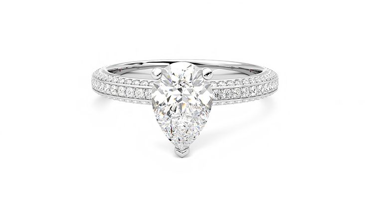 Taylor & Hart Halcyon Pear Engagement Ring 360 degree image 29