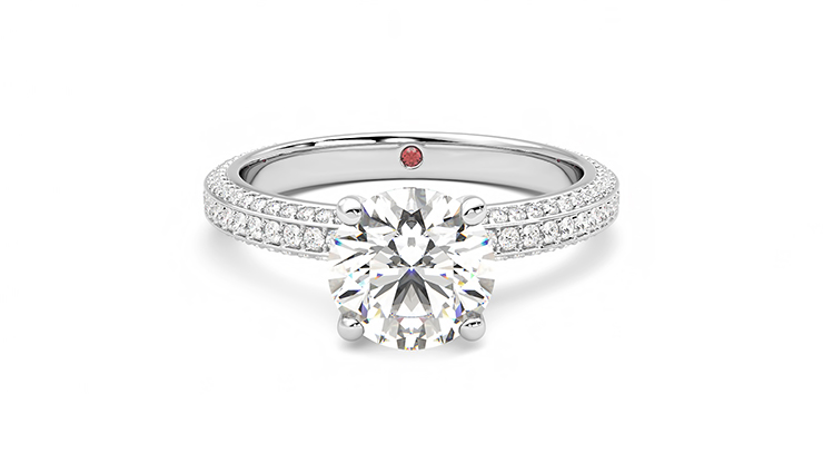 Taylor & Hart Halcyon Round Engagement Ring 360 degree image 0