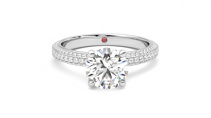 Taylor & Hart Halcyon Round Engagement Ring 360 degree image 1