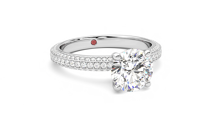 Taylor & Hart Halcyon Round Engagement Ring 360 degree image 4