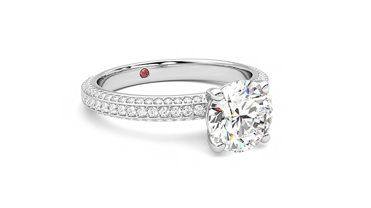 Taylor & Hart Halcyon Round Engagement Ring 360 degree image 5