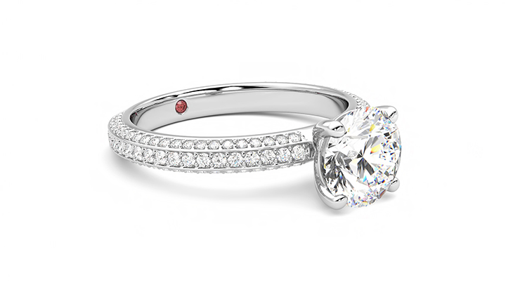 Taylor & Hart Halcyon Round Engagement Ring 360 degree image 6