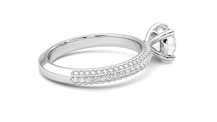 Taylor & Hart Halcyon Round Engagement Ring 360 degree image 11