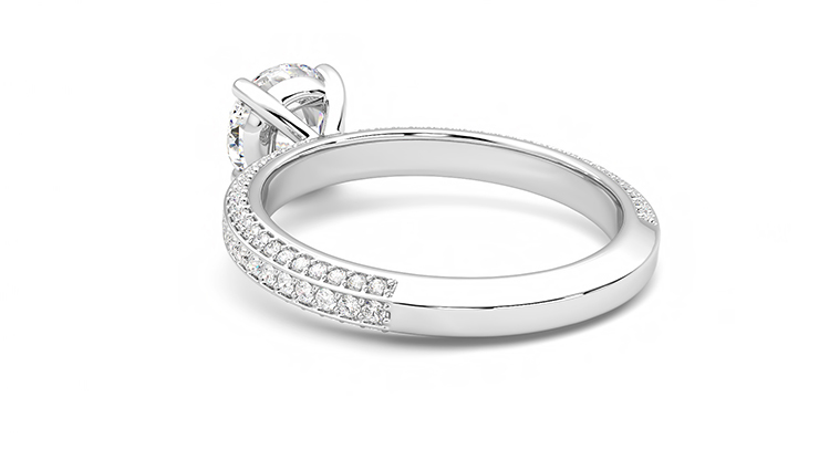 Taylor & Hart Halcyon Round Engagement Ring 360 degree image 17
