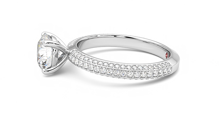 Taylor & Hart Halcyon Round Engagement Ring 360 degree image 21