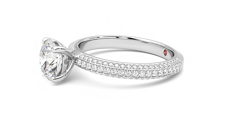 Taylor & Hart Halcyon Round Engagement Ring 360 degree image 22