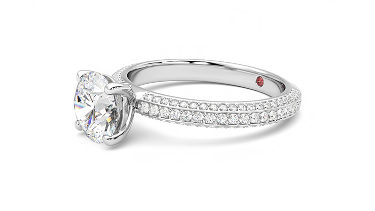Taylor & Hart Halcyon Round Engagement Ring 360 degree image 23