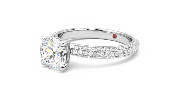 Taylor & Hart Halcyon Round Engagement Ring 360 degree image 24
